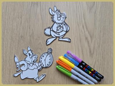 White Rabbit Alice In Wonderland Diy Coloring