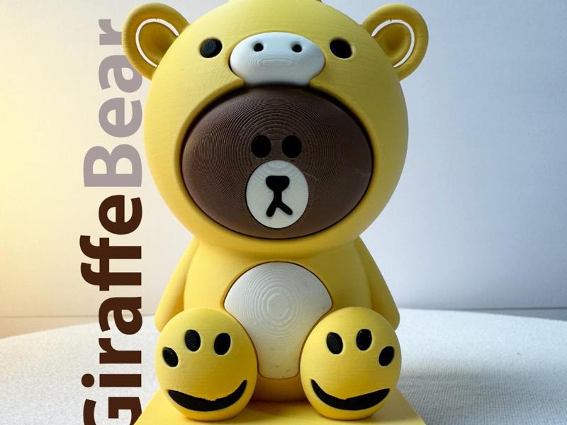 Phone stand - a Cute Bear in a Giraffe costume