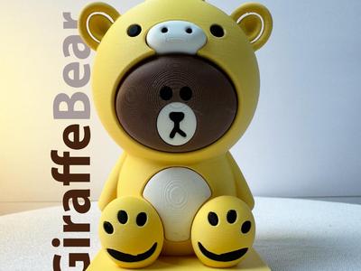 Phone stand - a Cute Bear in a Giraffe costume