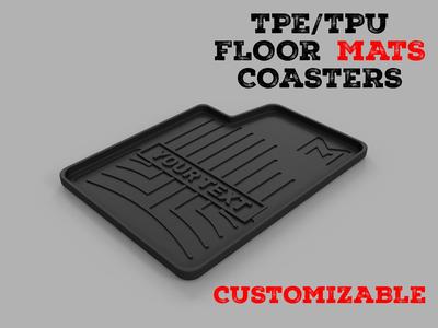 Floor Mats Coasters (Customizable + Cars) TPU/TPE