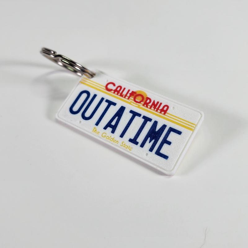 Back to the Future OUTATIME License Place Keychain