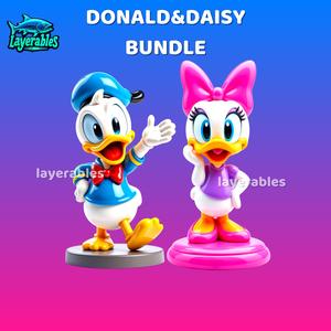 Donald & Daisy Duck 3D Printer Models - STL Bundle - Cute Disney Collectibles - 3D Print Cartoon Fig