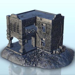 Brick building in ruins 21 - Modern WW2 Cold Era Afghanistan Iraq North Africa Afrikakorps Tunisia Lybia Desert
