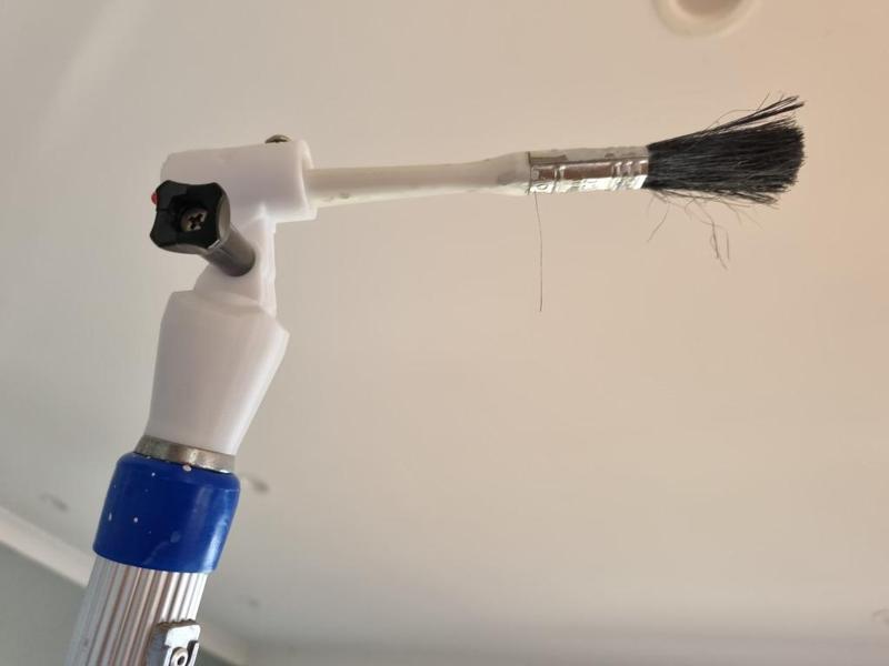 Paintbrush holder for painters pole using GoPro mount