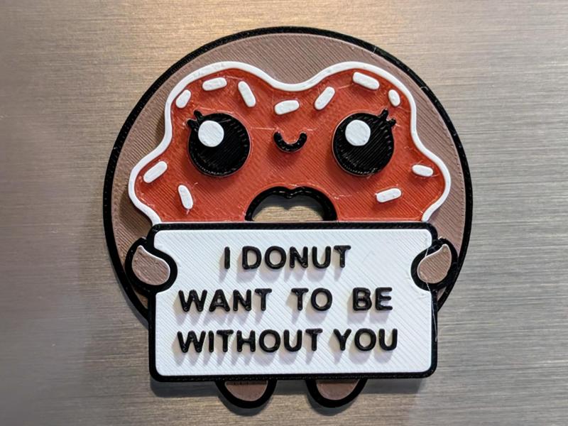 Sweet Valentines Day Donut Magnet - Layered Style