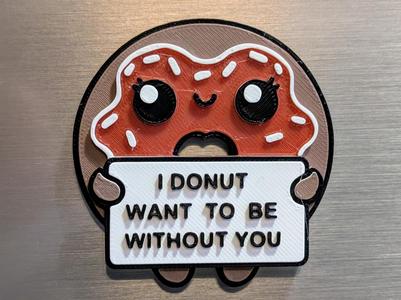 Sweet Valentines Day Donut Magnet - Layered Style
