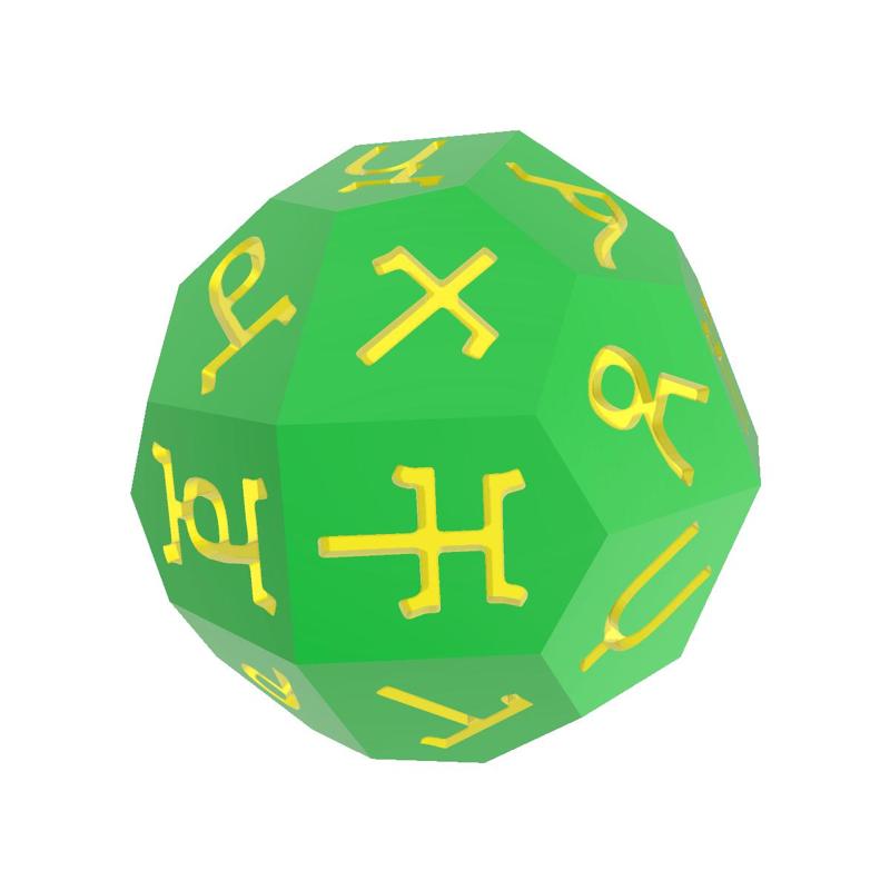Ethiopic Alphabet d36 Polyhedral Die