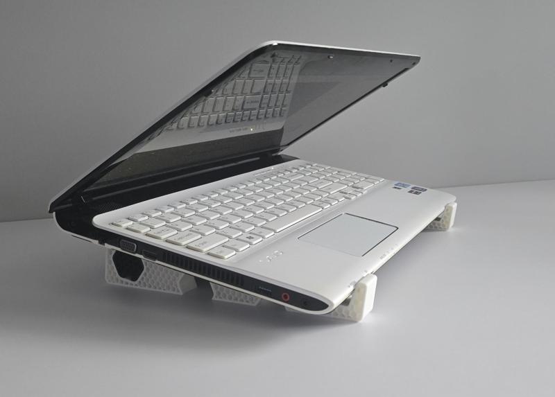 Laptop stand with connector