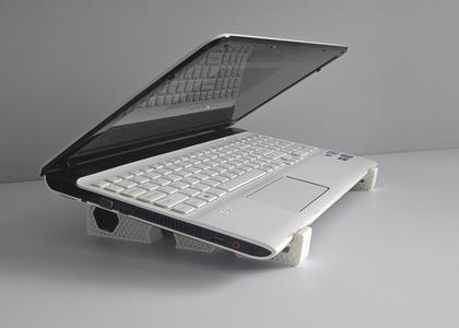 Laptop stand with connector