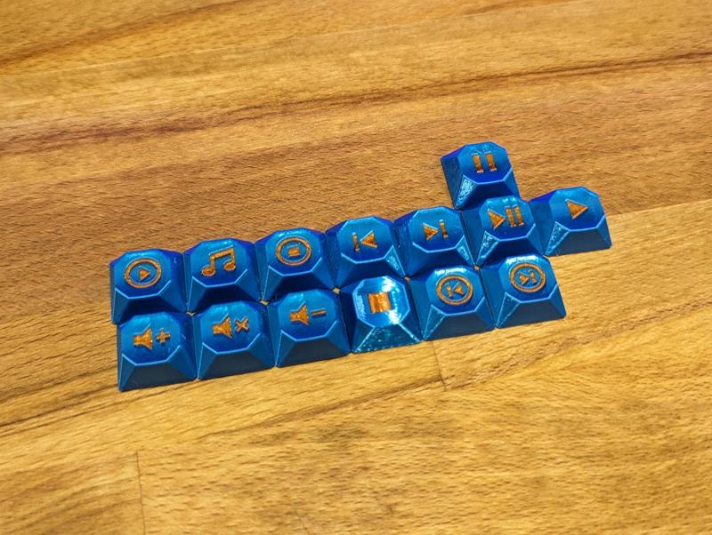 Multi-Color Media (and other) Icon Keycaps