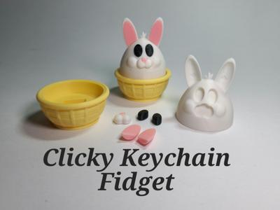 BUNNY BASKET CLICKY KEYCHAIN