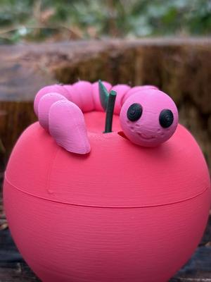 Flexi Articulating Fidget Worm and Apple Container