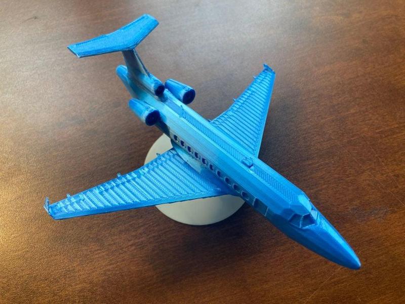 Low Poly Cool Private Jet w/ Stand