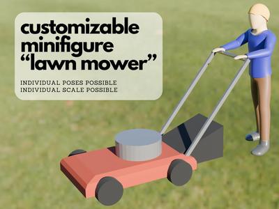 H0 Scale Minifigure "Lawn mower"