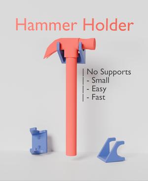 Hammer Wall Holder | Small, Easy, Fast to print ! | No Supports ! | Free to download