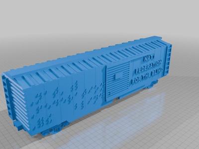 G SCALE NFB BRAILLE BOX CAR
