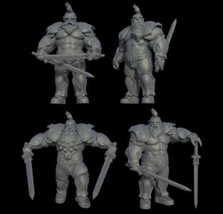 Dwarven warrior pack with swords miniatures