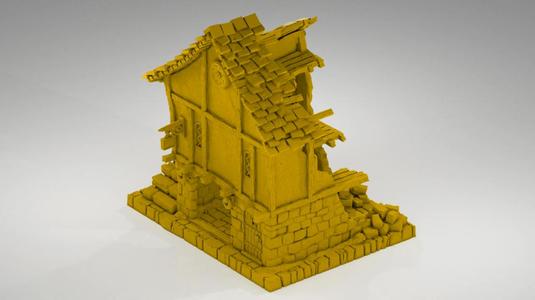Pocket Mordheim scenery - ruined guildhouse