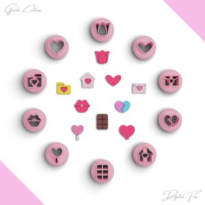 Valentines Day Studs Polymer Clay Cutter Pack, Mini Valentine Set, 10 Models, 2 Size, No:1332