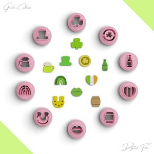 St. Patrick's Day Studs Clay Cutter Pack, Mini Saint Patricks Day Set, 10 Models, 2 Size, No: 1365