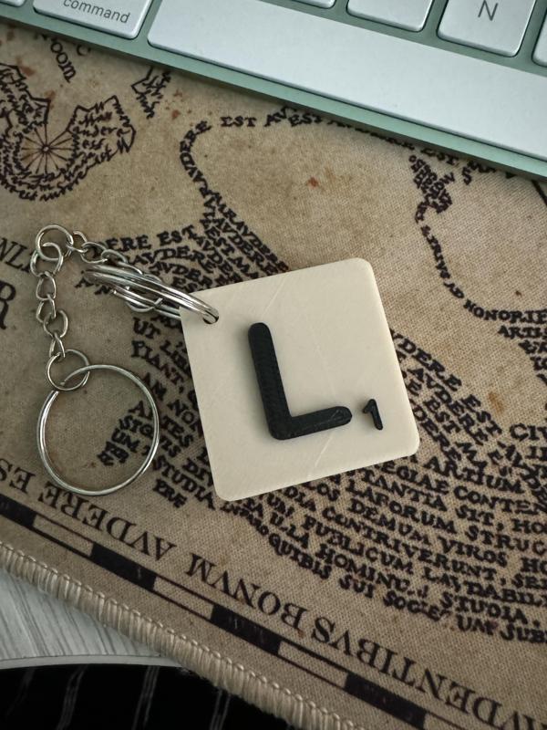 Scrabble L L1 Letter Keychain