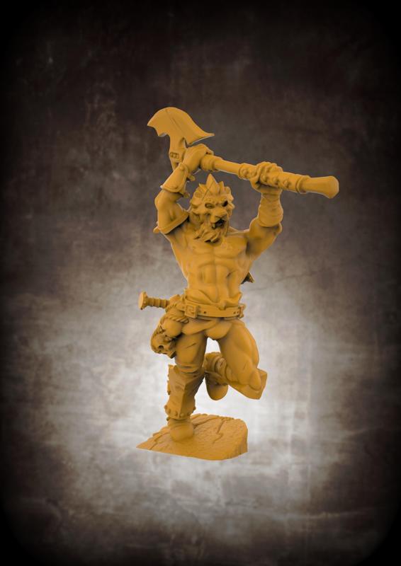 The Lion God, Champion of the Arena (32mm scale miniature)