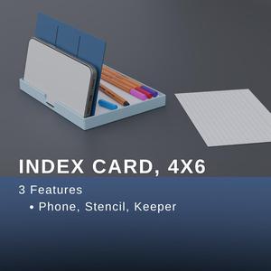 Aesthetic 4"x6" Index Card Holder (with phone stand and stencil!)