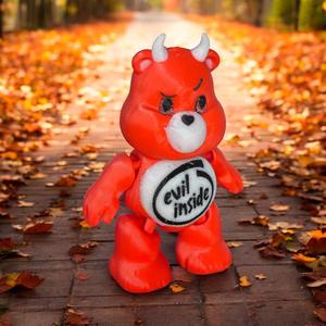 The Evil Inside Bear... Care (?) bear, articulate, print in place, flexi, flexible