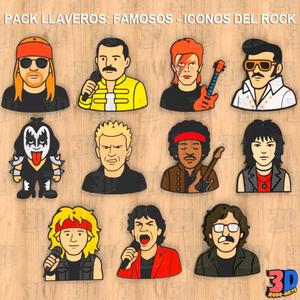 PACK LLAVEROS " ARTISTAS FAMOSOS - ICONOS DEL ROCK "
