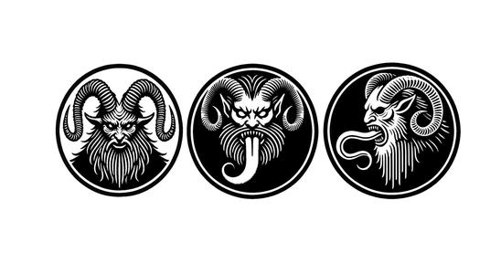 Leather Stamps 100mm Krampus #1