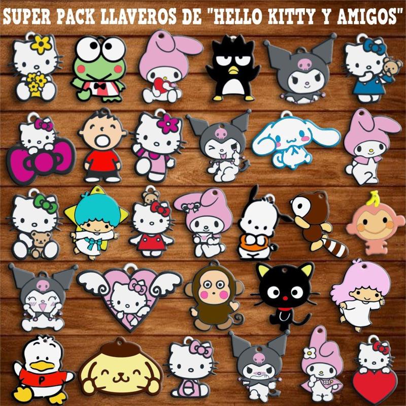 SUPER PACK LLAVEROS DE " HELLO KITTY Y AMIGOS " 