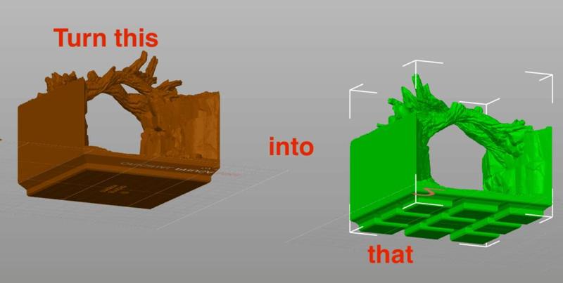 Dungeon Blocks XL compatible standard 3x3 grid base with kitbashing instructions