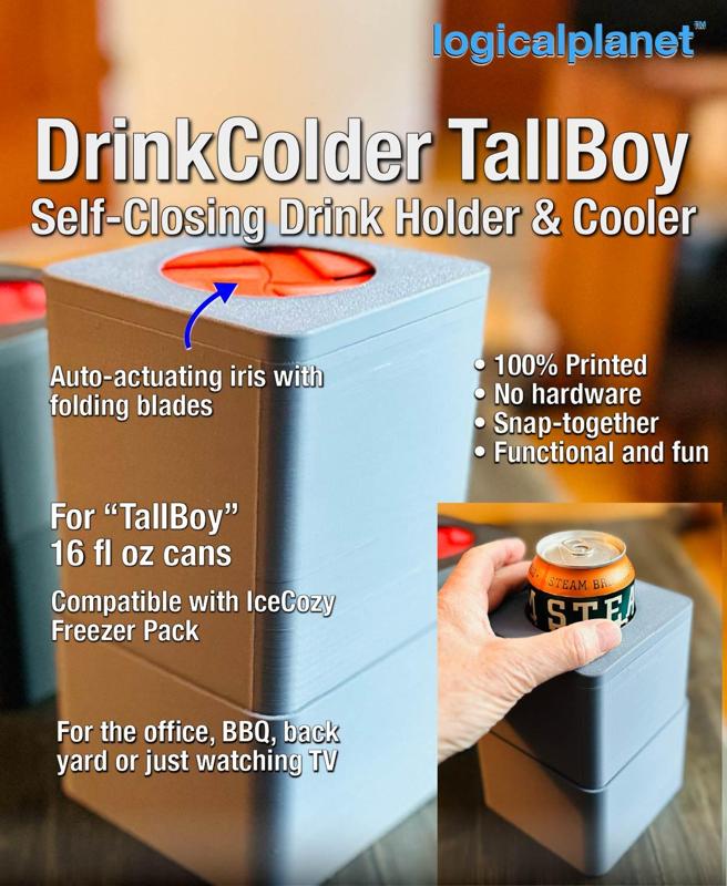 DrinkColder Tallboy (16floz) – Self-Closing Drink Holder & Cooler