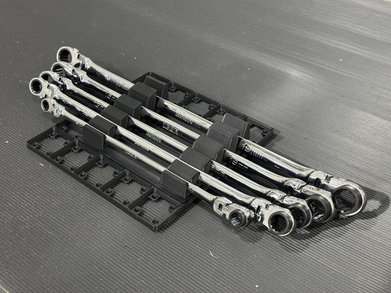 Gridfinity f/ Harbor Freight ICON 56694 Double Box Flex Ratcheting Wrench Set