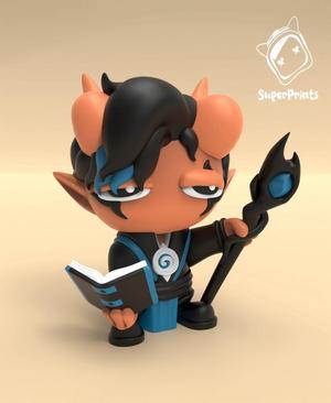 Tiefling Warlock - Easy Multicolor FDM RPG Minis (No supports)