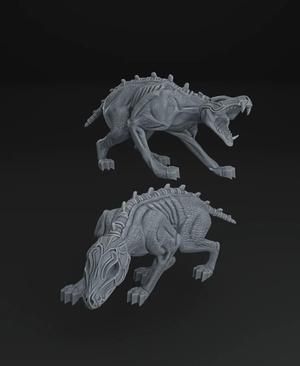 Undead Zombie Dogs + Free dragon warhammer - 5e DnD Wargame Tabletop RPG