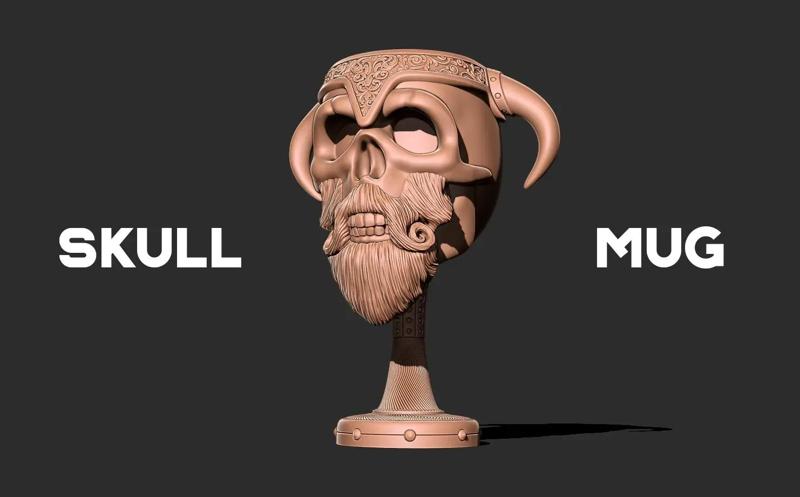 Skull mug 3D print model