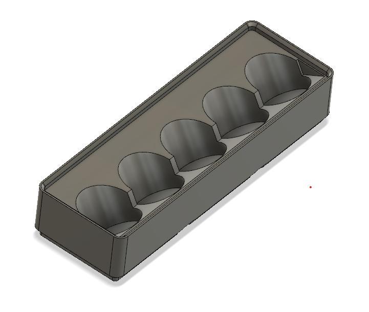 Gridfinity Socket Holder (5 slots for 1/2" Socket)