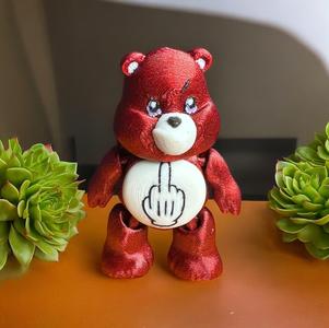 FU Bear, Care Bear, Articulating, Flexi, Print in Place, Fun, Funny