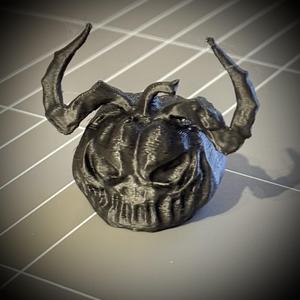 Scary Pumpkin Ornament with Horns