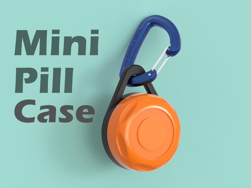 Mini Pill Travel Case / Container For Backpack or Key Ring