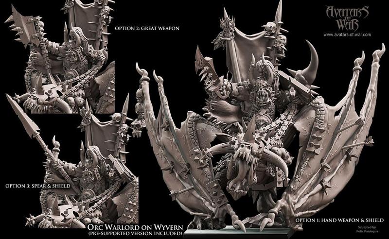 Orc Warlord mounted on Wyvern