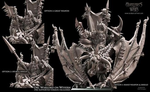 Orc Warlord mounted on Wyvern
