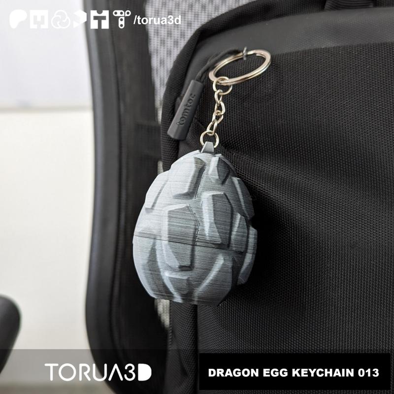 DRAGON EGG KEYCHAIN 013 - Print in place - STL File