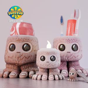 Big Foot Family - Flexi Holder & Keychain Set - No Supports 3D Print STL/3MF