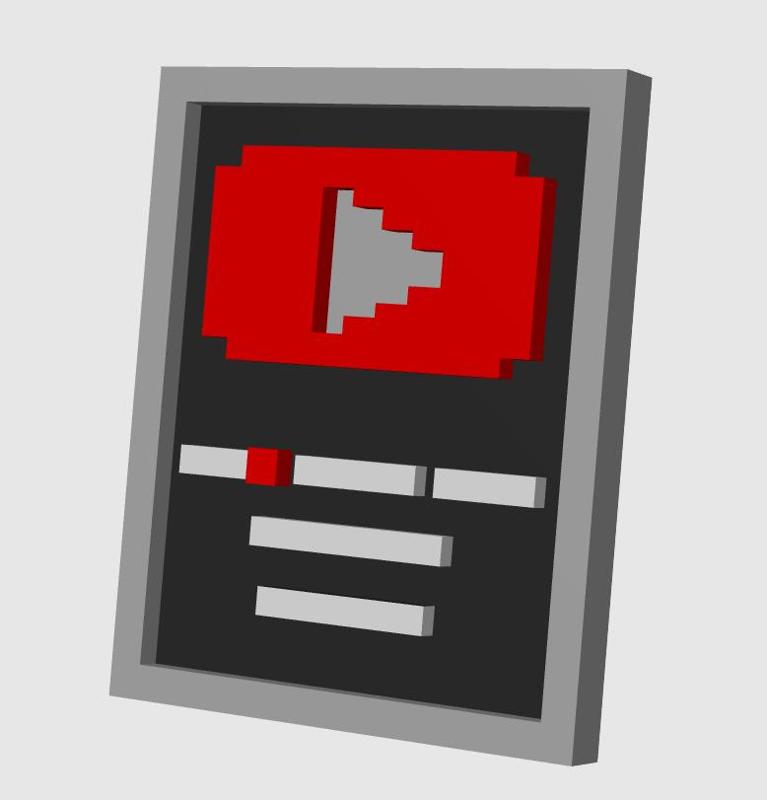 Minecraft Style Youtube Subscriber Award Plaque