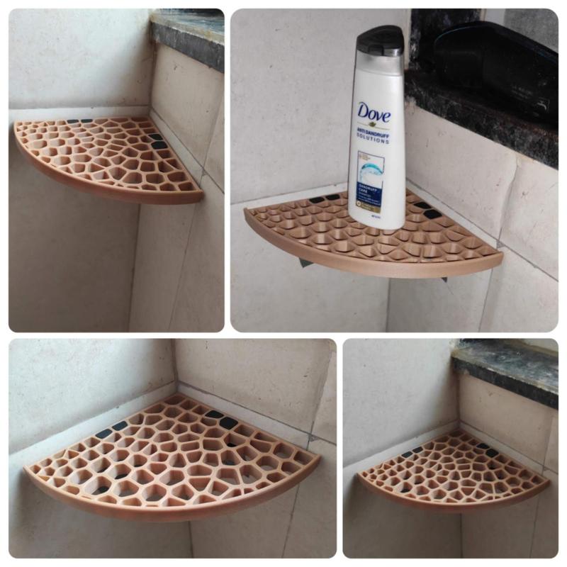 Voronoi bathroom corner shelf