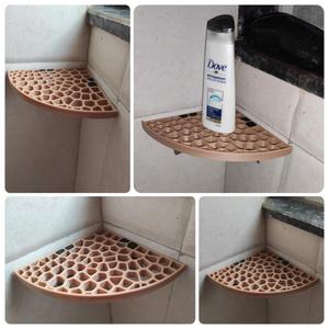 Voronoi bathroom corner shelf