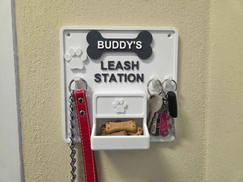 Personalized Dog LeashStation key/Treat/Bag Holder