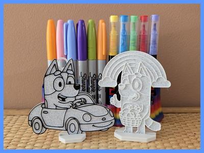 Bluey Car Rainbow Diy Coloring No Ams